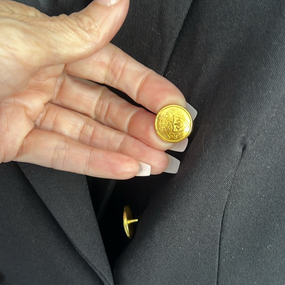 Black Tailored Blazer with gold buttons - Picture 4 of 4